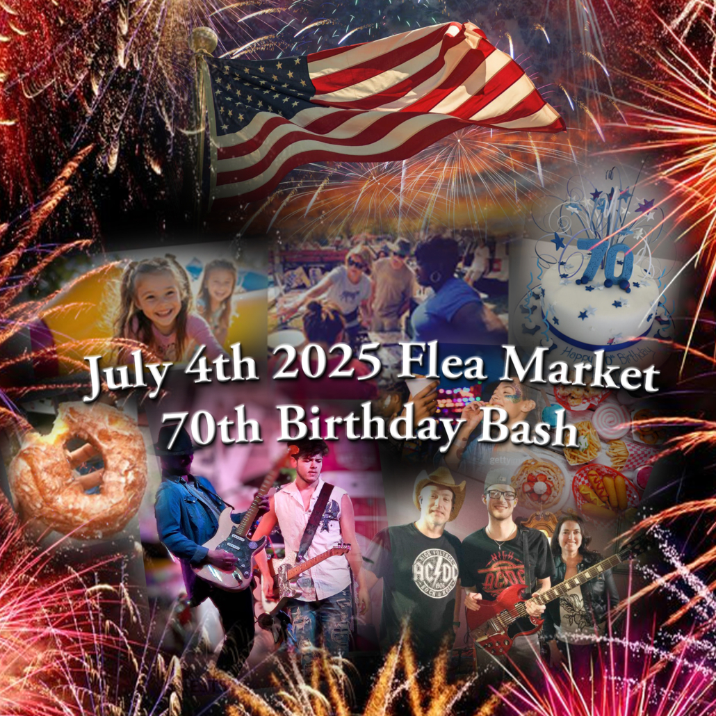 July 4th 2025 Flea Market, Free Fireworks, Concerts, and Birthday Bash over fireworks image